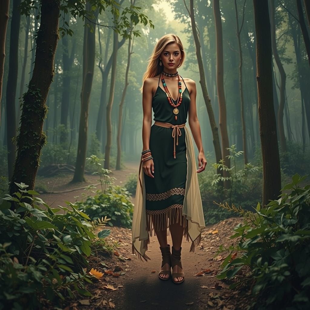 Elegant Woman with Vibrant Accessories