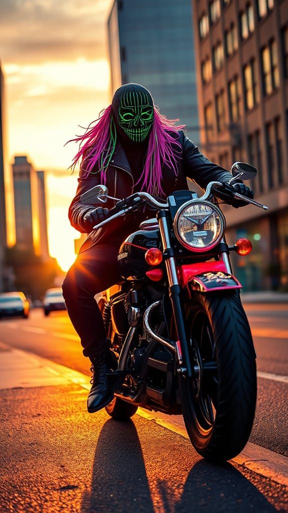 A Quacky Looking Guy on a Motorcycle. Has He Robbed a Bank or Something? ⁉️