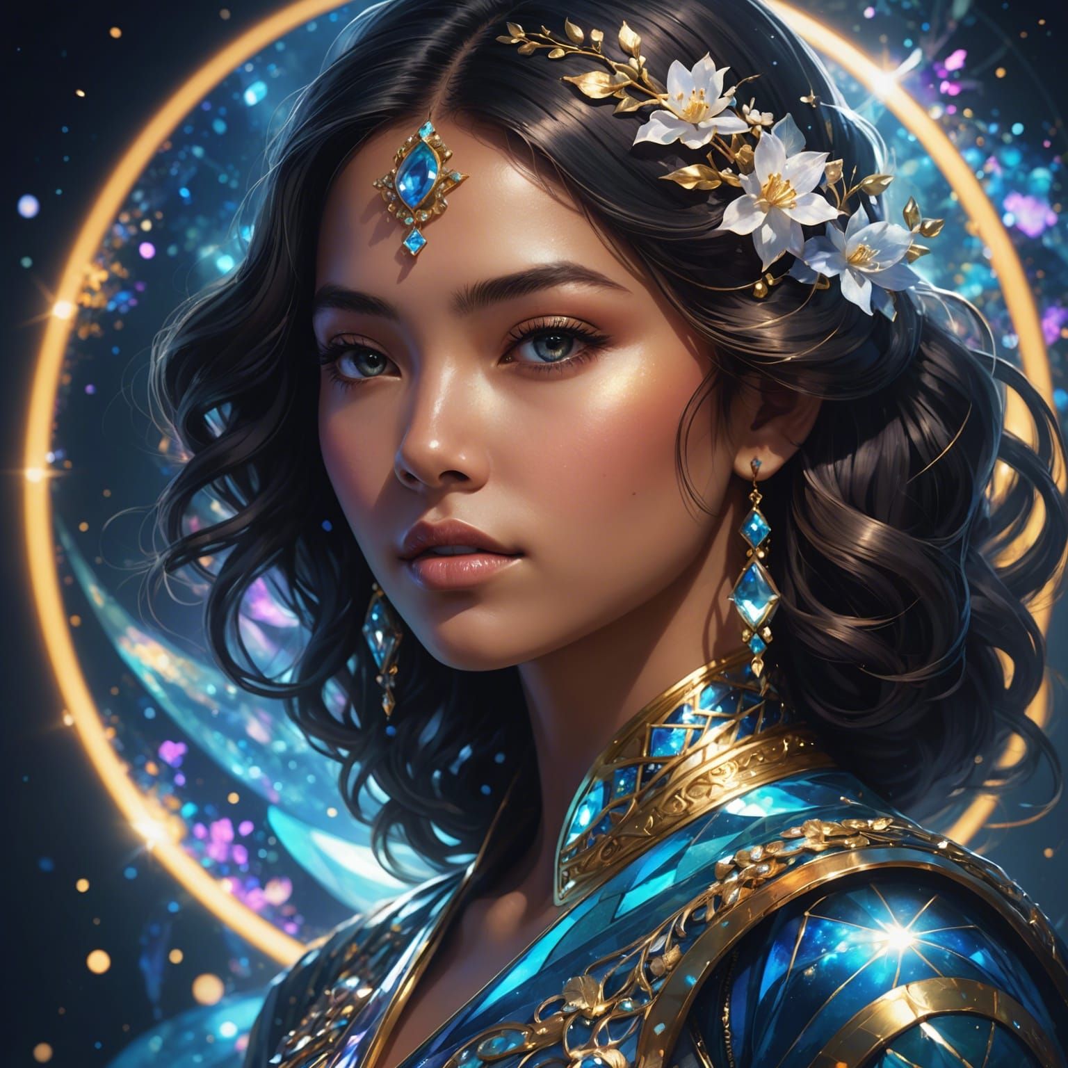 Nebula Night Portrait with Diamond Wave