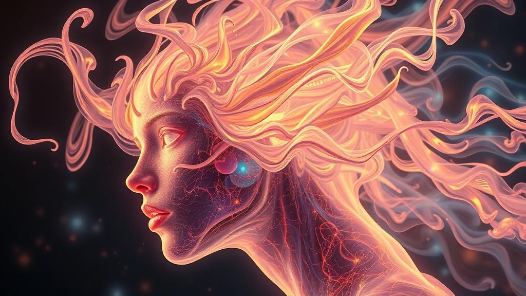 Ethereal Plasma Being: Detailed Concept Art Portrait