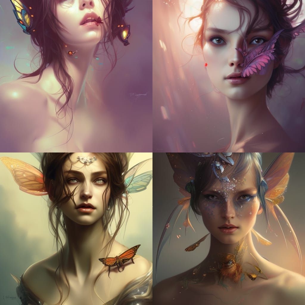 Detailed Insect-Human Hybrid Portrait in Fantasy Art Style