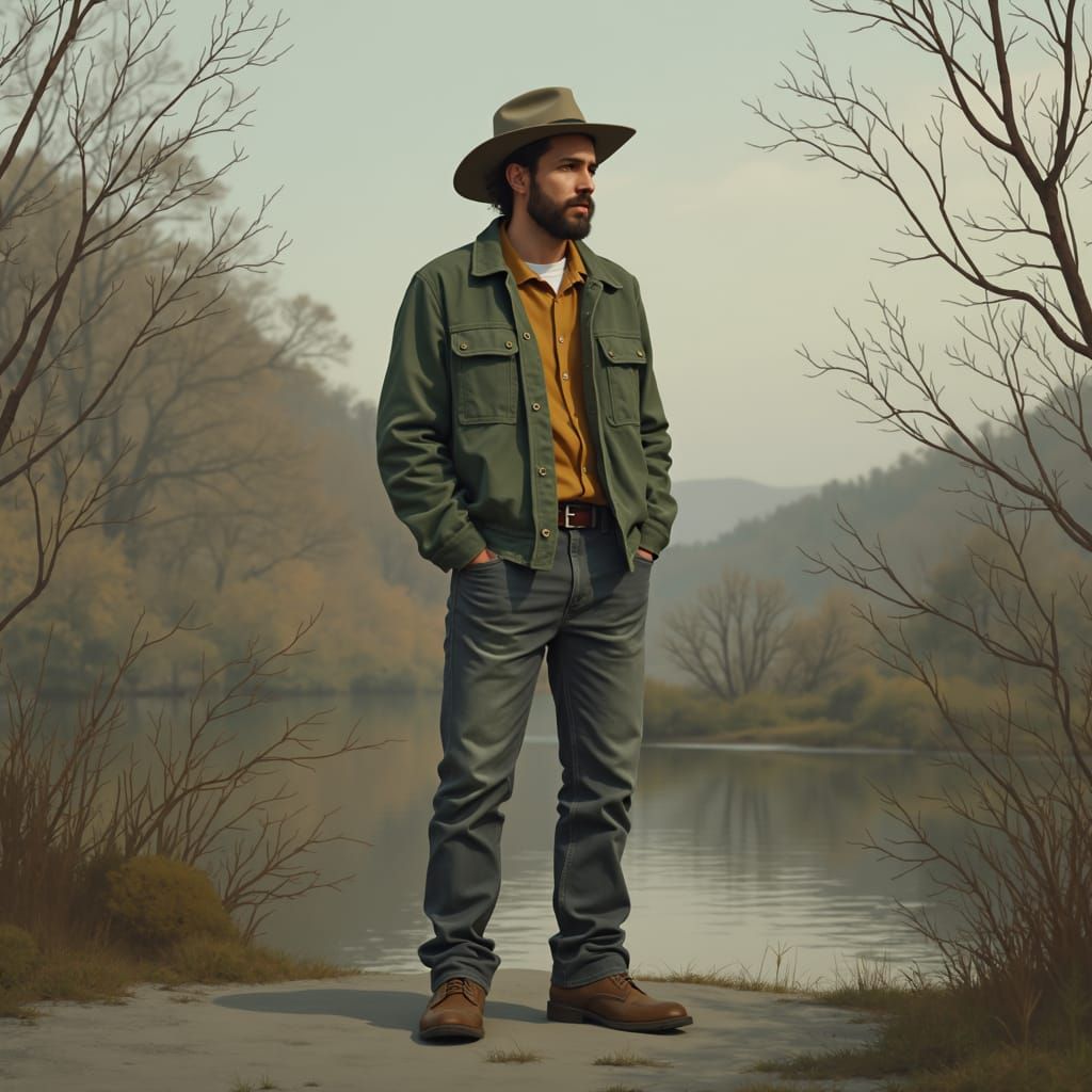 Person Posing in a Digital Painting Style