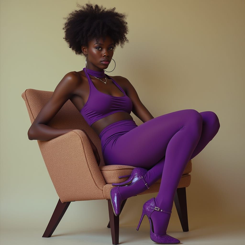 Confident African Transgender Woman in Vibrant Artistic Styl...