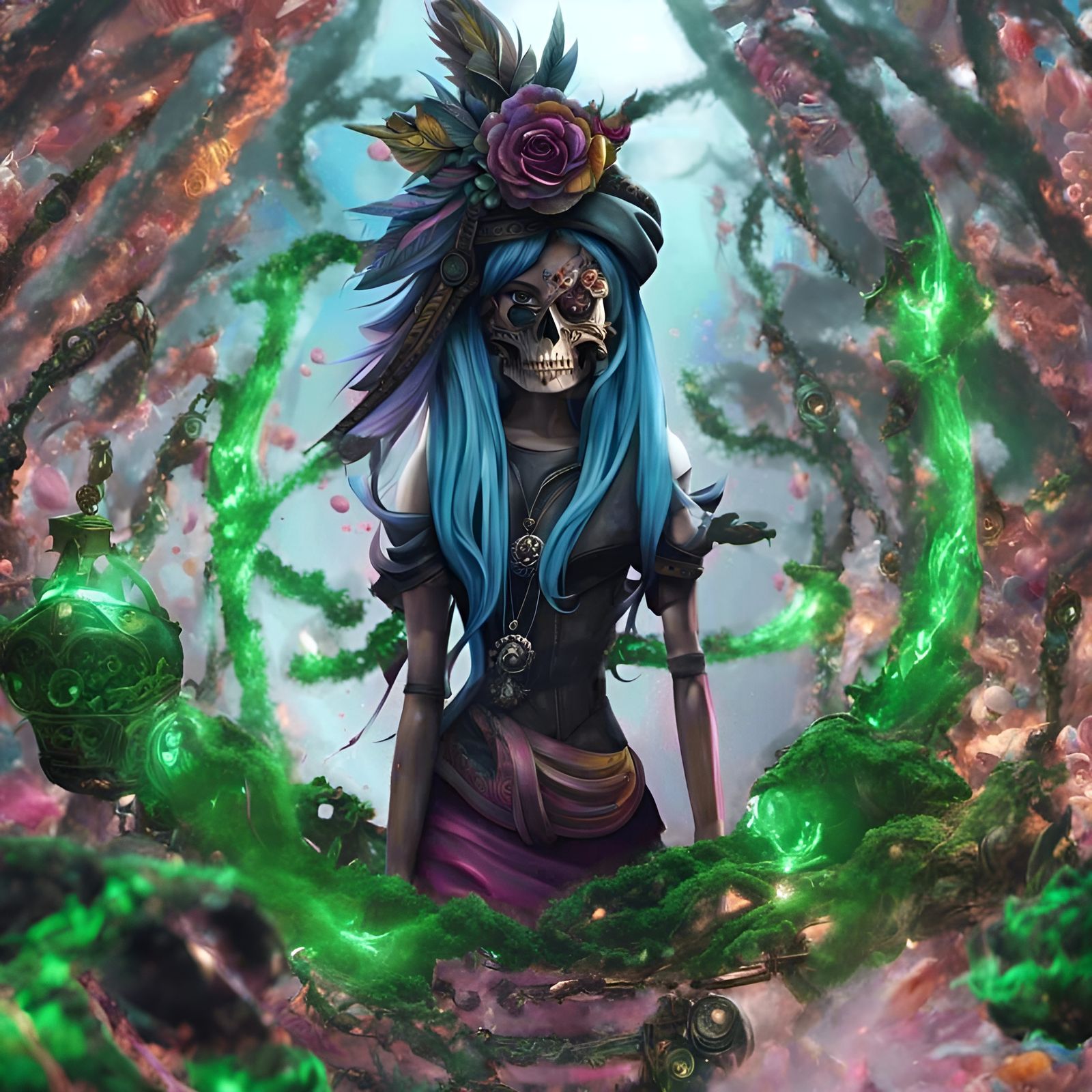 Voodoo Smoke Swirls in 3D Cinematic Style