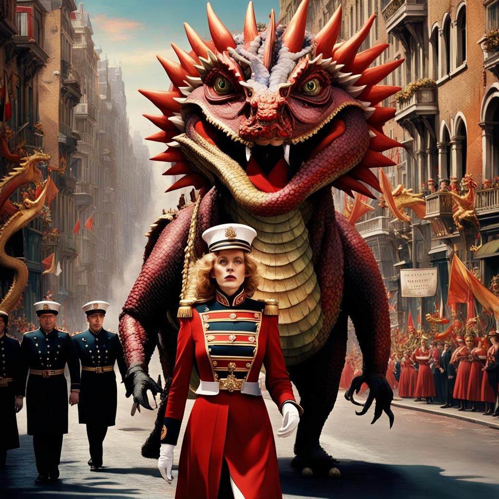 Fantastical Empress and Sergeant in Venetian City