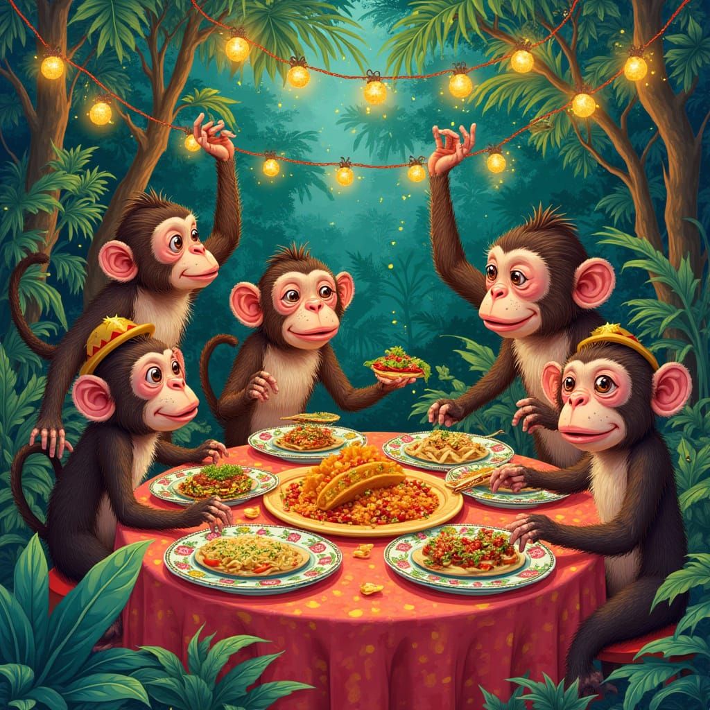 Whimsical Jungle Taco Fiesta in Vibrant Colors