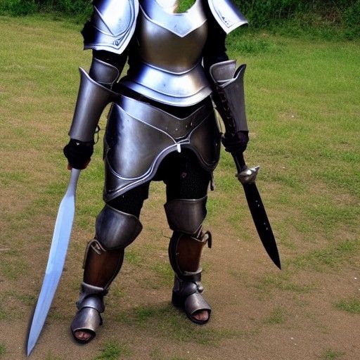 Female Paladin with Glaive in Plate Armor