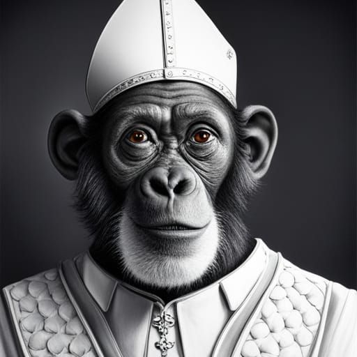 Chimpanzee Pope: A Royal Portrait