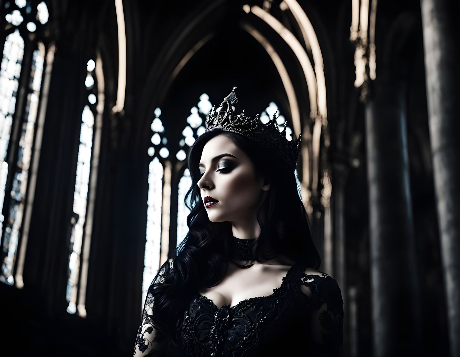Gothic Nymph in Dark Cathedral Majesty