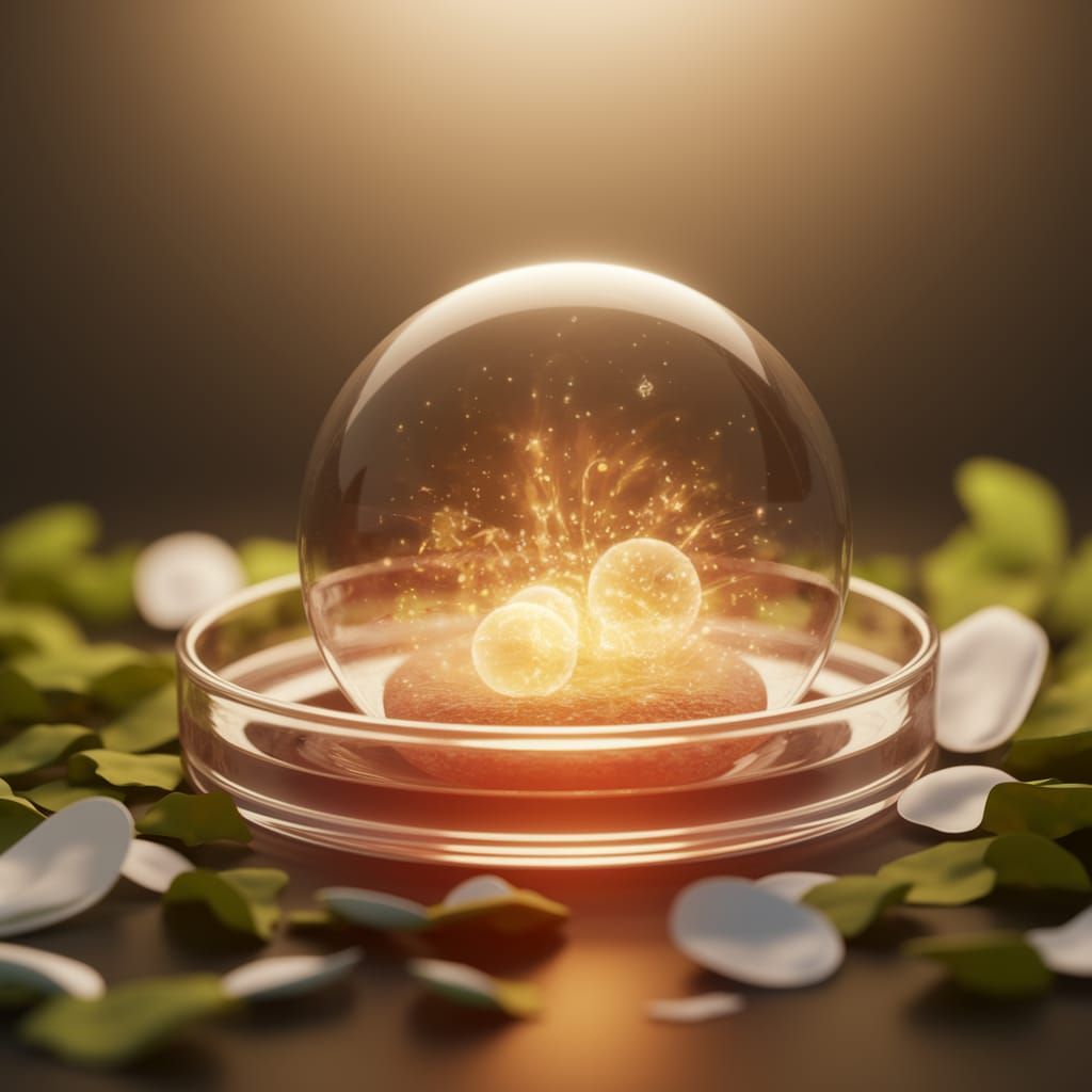Miraculous Moment of Germination in a Warmly Lit 3D Render