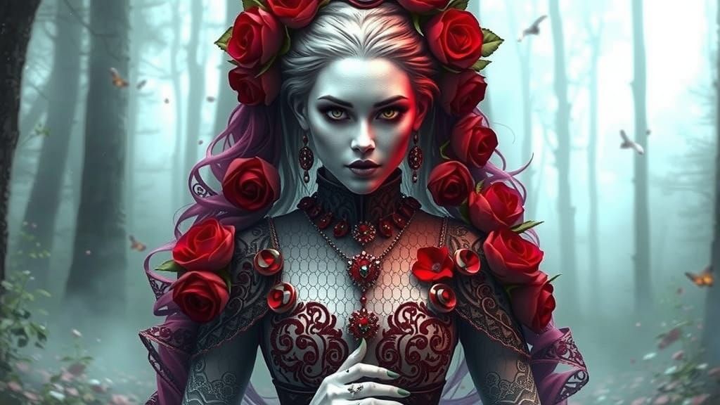 Ethereal Lady Goth in Dual-Colored Regalia