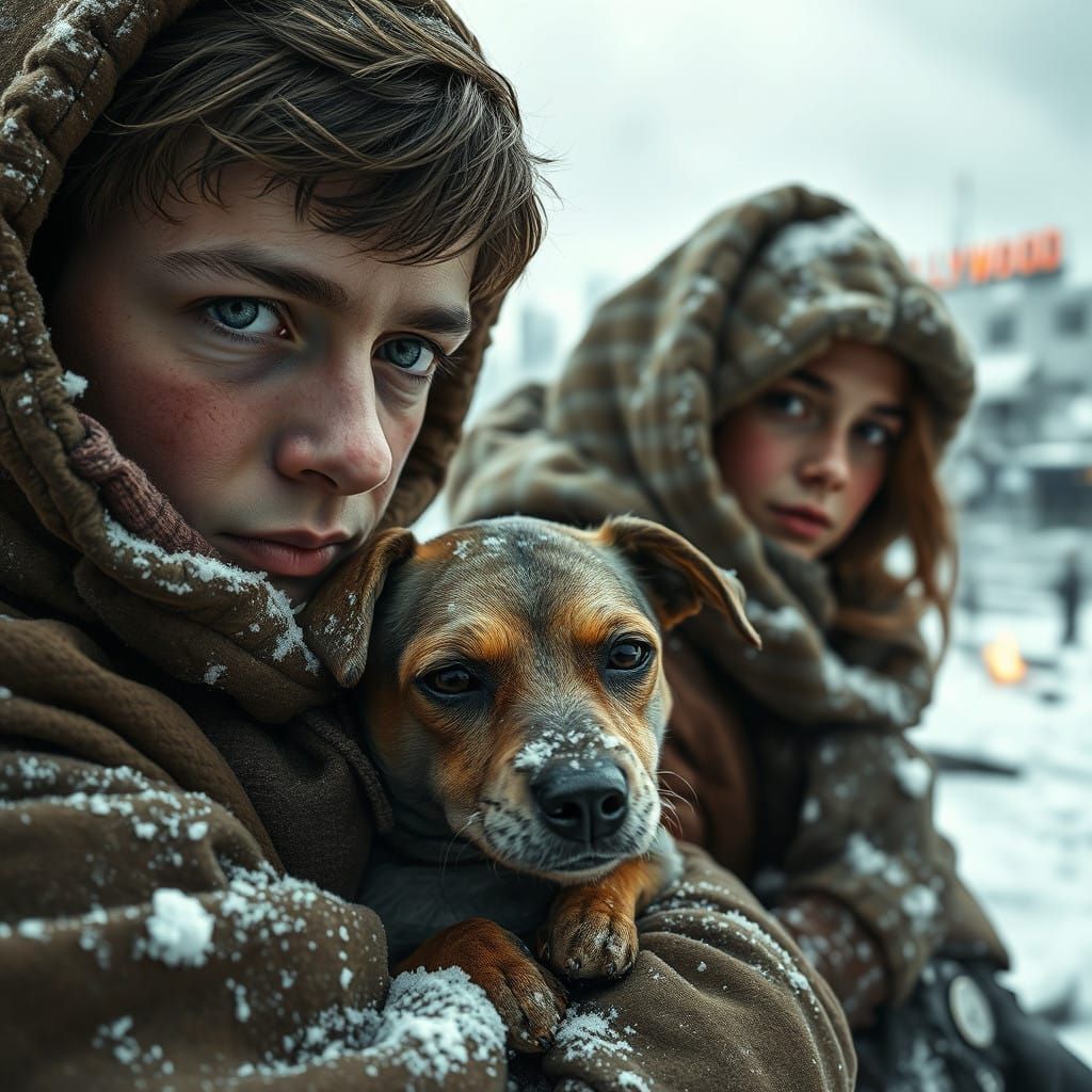 Frozen Refugees in Dystopian Los Angeles