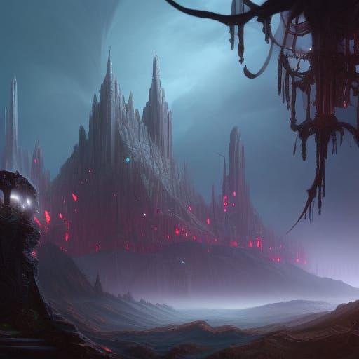 Detailed Matte Painting of Hel in Unreal Engine