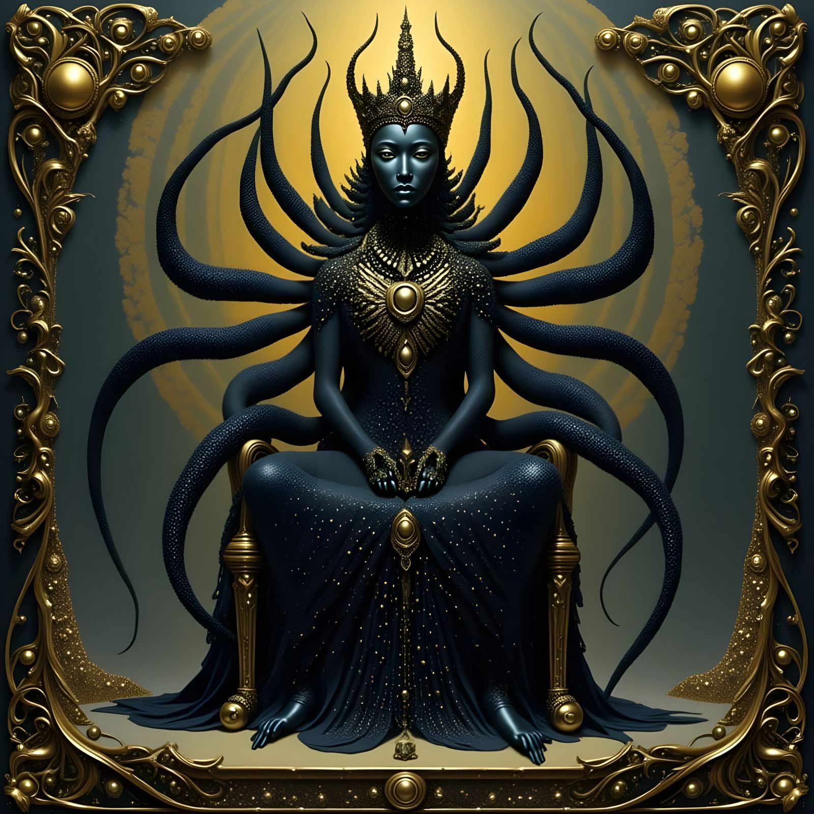 Spider Queen on Throne with Crown