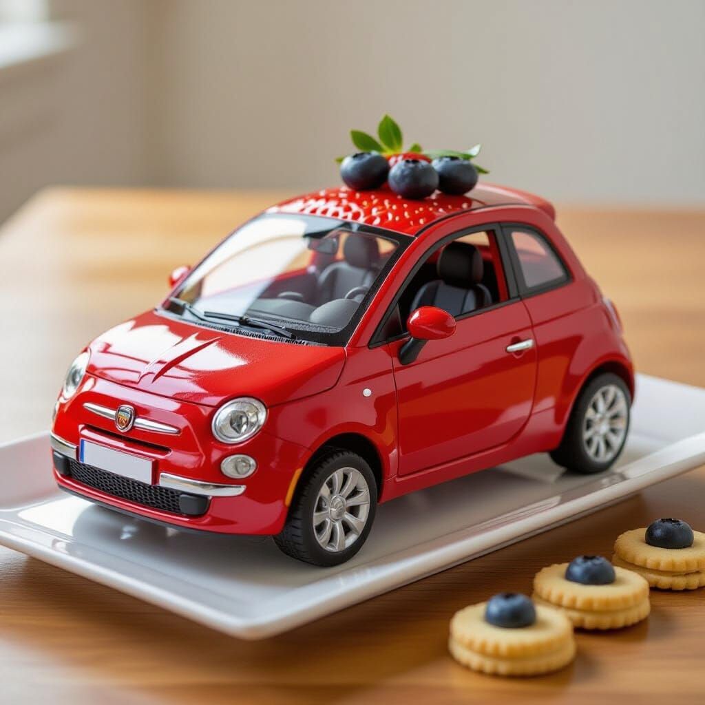 Edible Strawberry Car Sculpture: A Delicious Creation