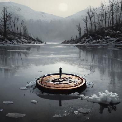 Frosted Glaucous Coin in a Desolate Wasteland