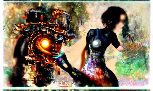 Impressionistic Steampunk Figure in 8k Resolution
