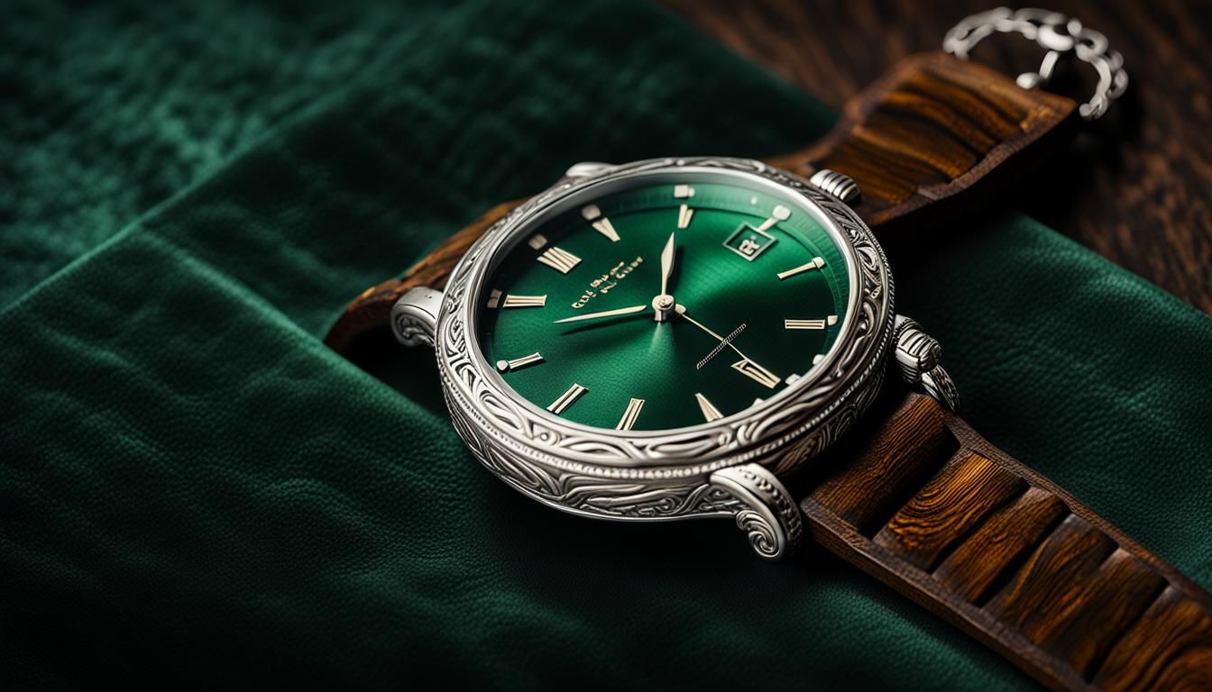 Luxury Watch Art in Carved Wood and Silver