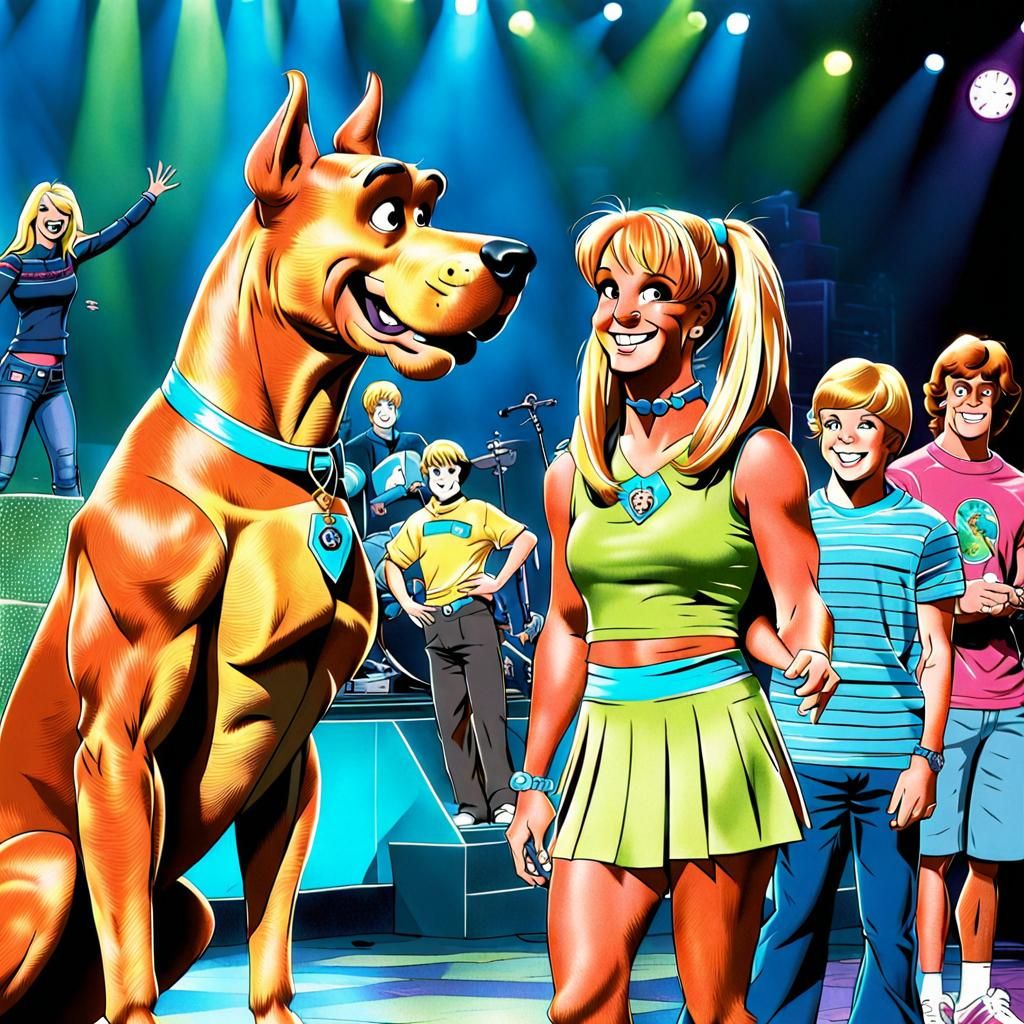 Pop Star and Cartoon Dog