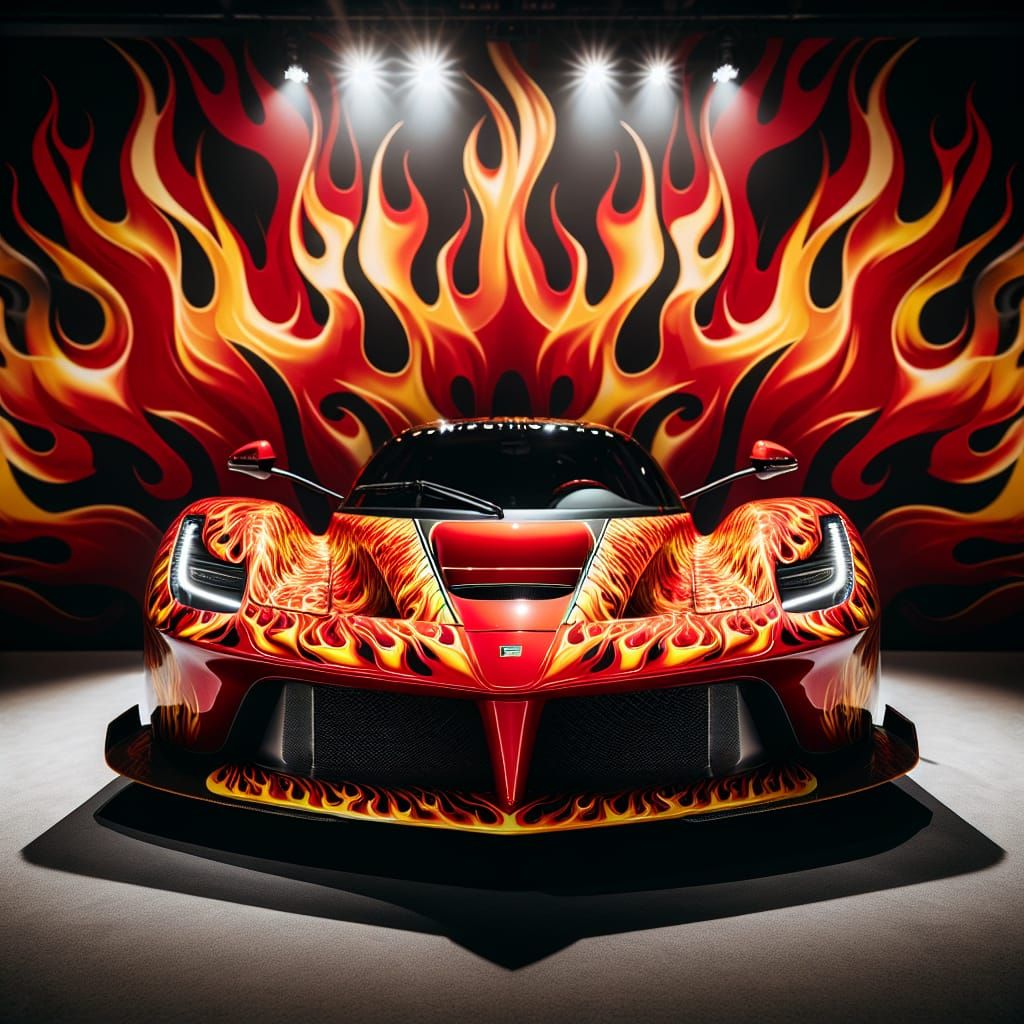 A red Lamborghini Aventador sports car, centered in the imag...