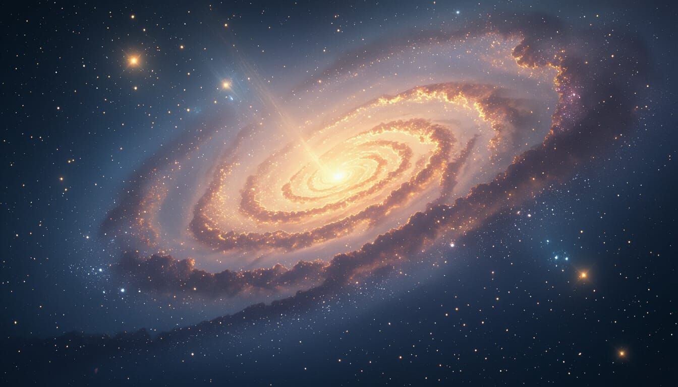 Serene Galaxy with Stardust in Atmospheric Style