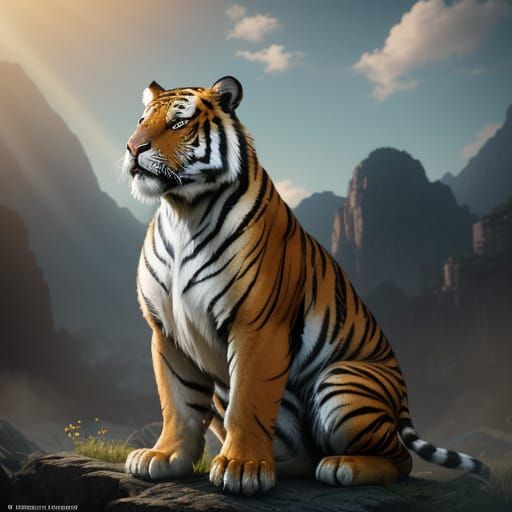 Majestic Tiger Basks in Divine Light
