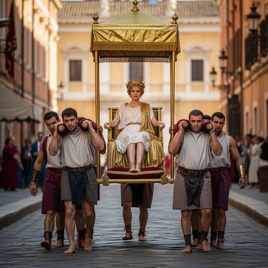 Empress Messalina on Litter in Ancient Rome