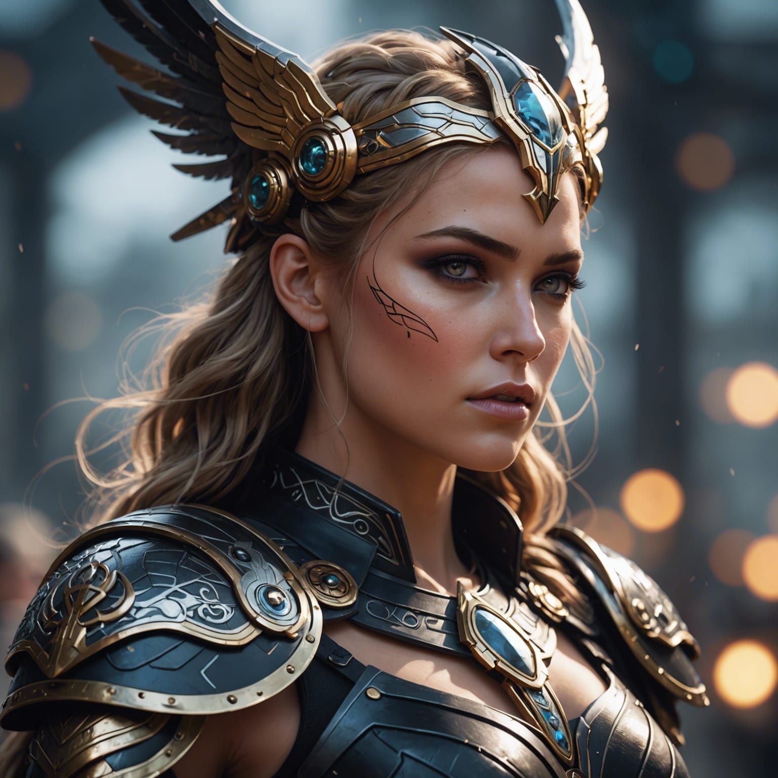 Biopunk Valkyrie Concept Art in Norse Mythology