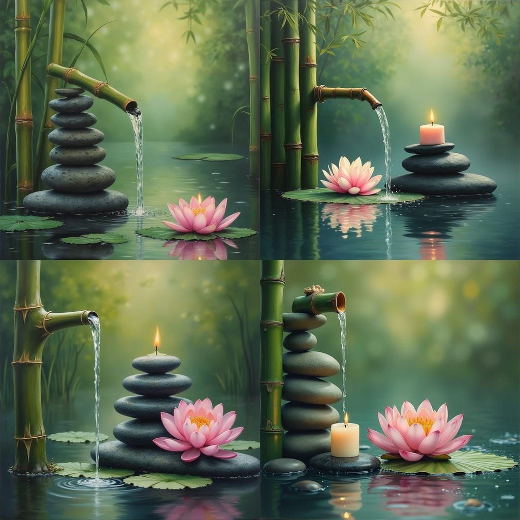 Surreal Bamboo Oasis with Soft Lighting and Bokeh Background