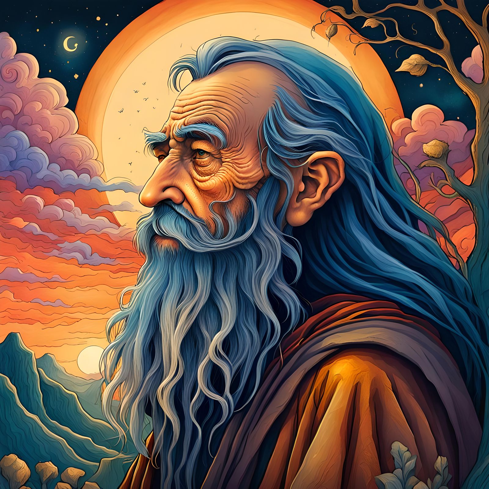 Wise Old Wizard Portrait