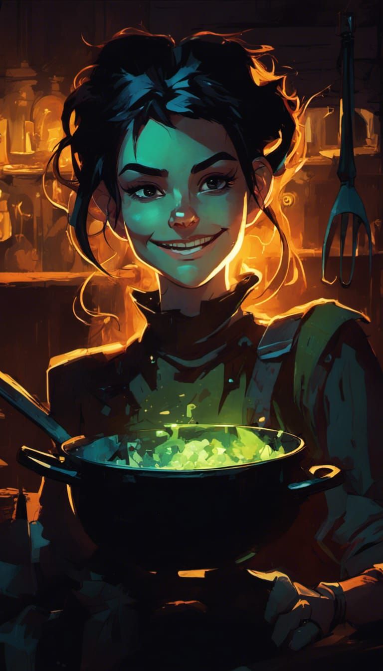 Goblin Chef in Dungeon Kitchen, Anime Style