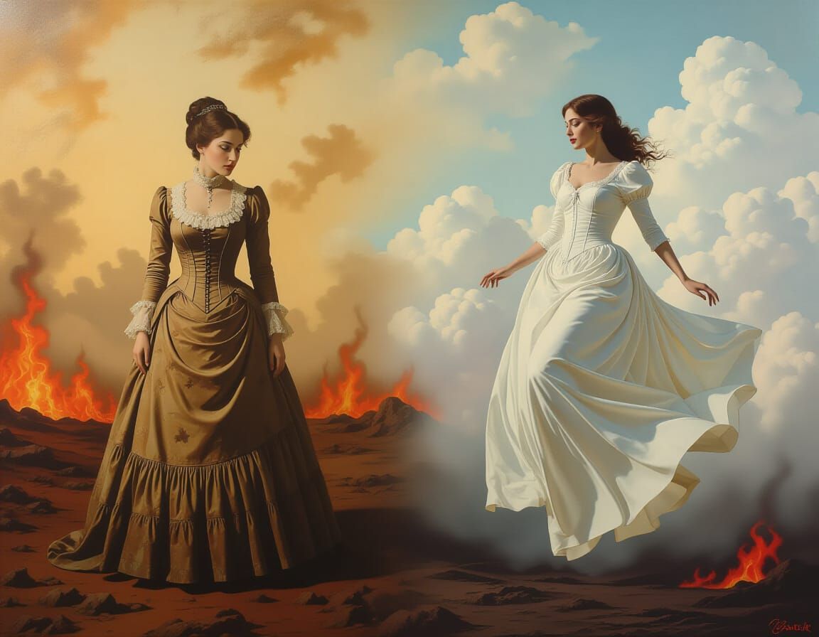 Surreal Duality: Heaven and Hell in Dreamlike Art