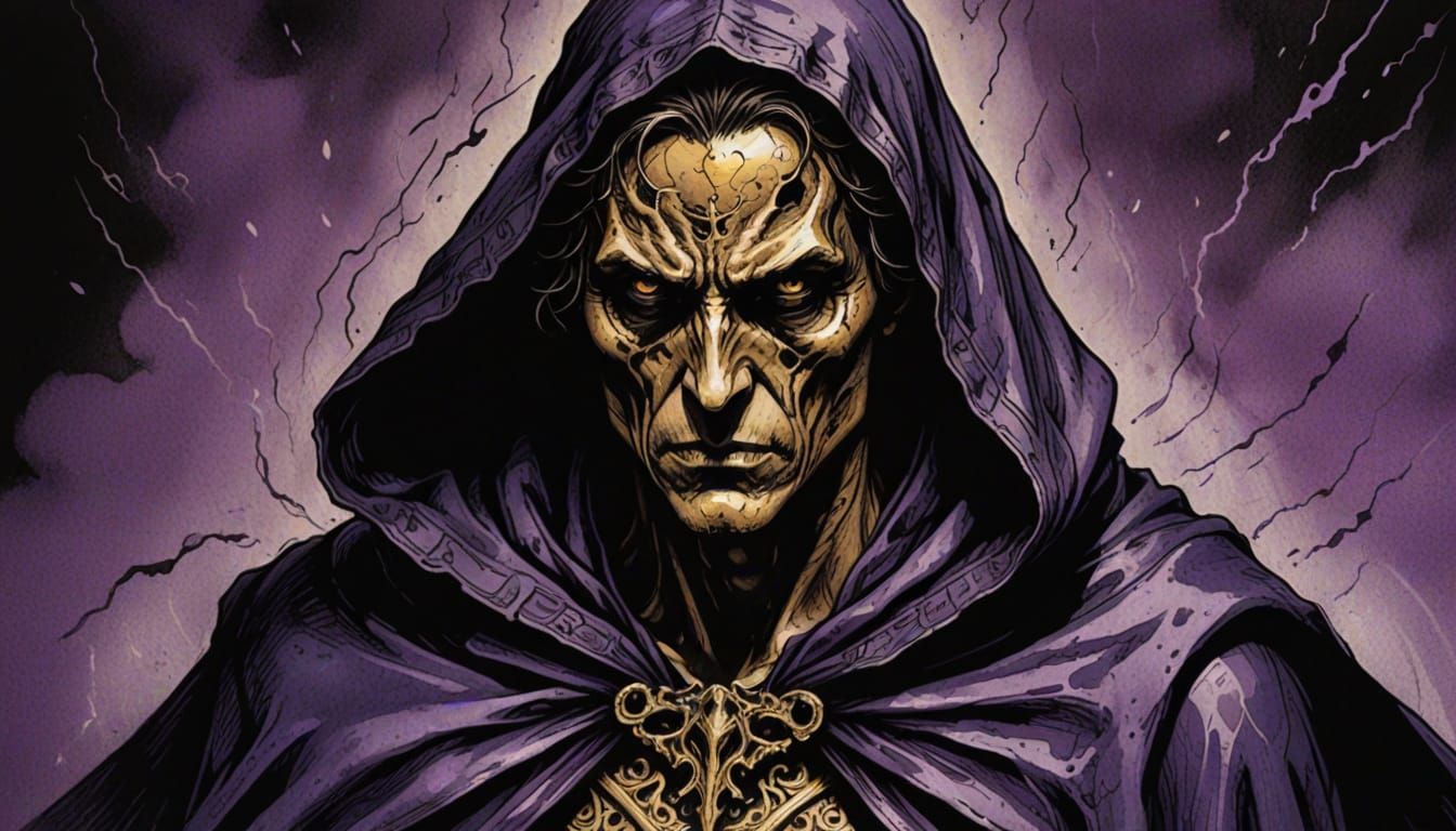 Oedipus Rex: Ominous Horror Ink Drawing