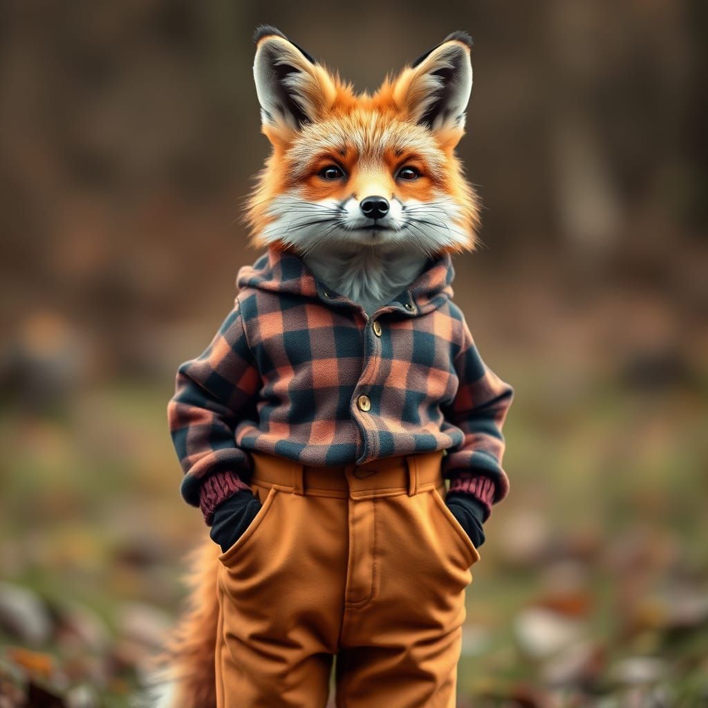 Cozy Fox in Casual Attire