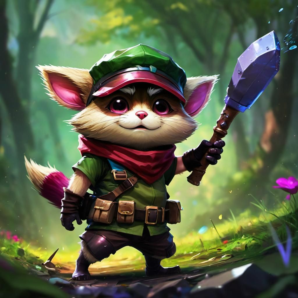 Teemo Splash Art in Animated Lighting Style