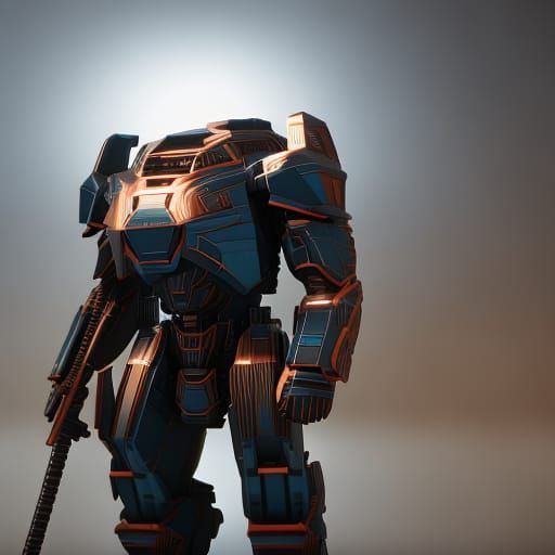 Futuristic Mechanized Tiger in Sci-Fi Cityscape