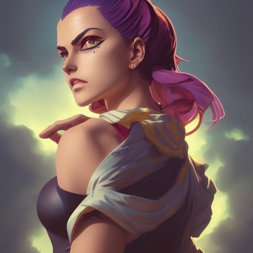 Badass Girl Posing in Jojo's Bizarre Adventures Style