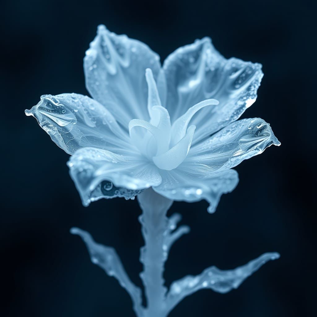 Crystalline Ice Flower in Fantasy Style