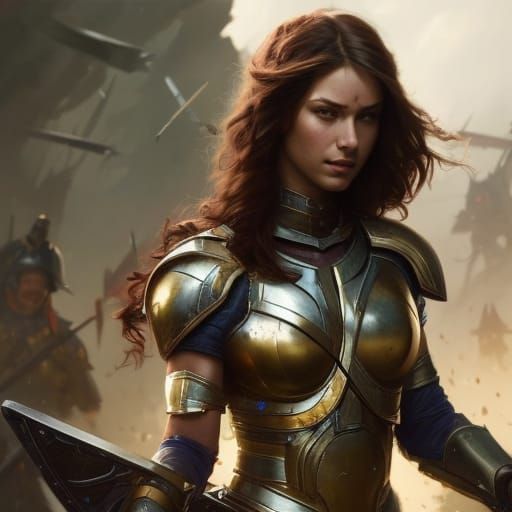 Warrior Girl's Last Stand on Battlefield