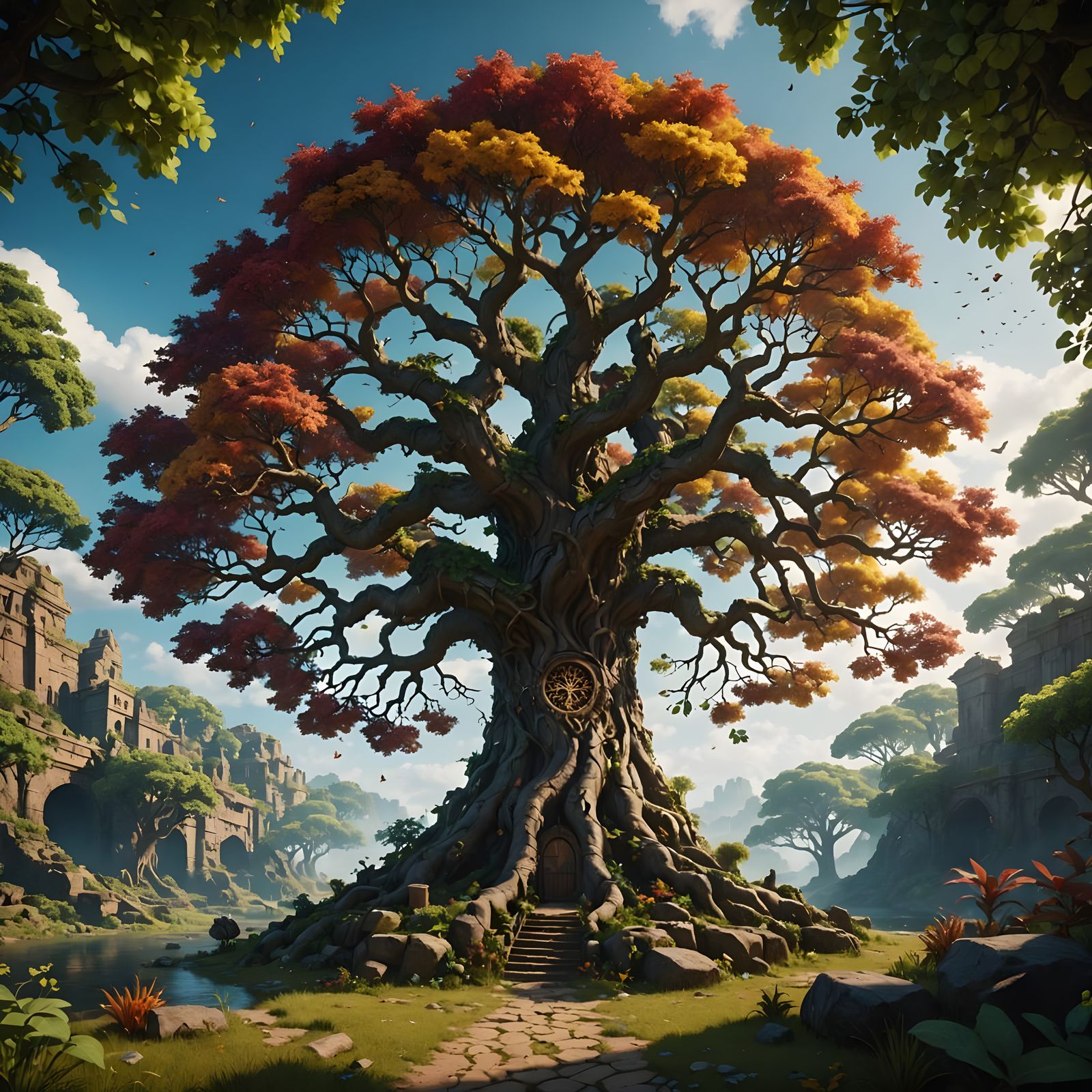 Ethereal Tree of Life in Vibrant Colors