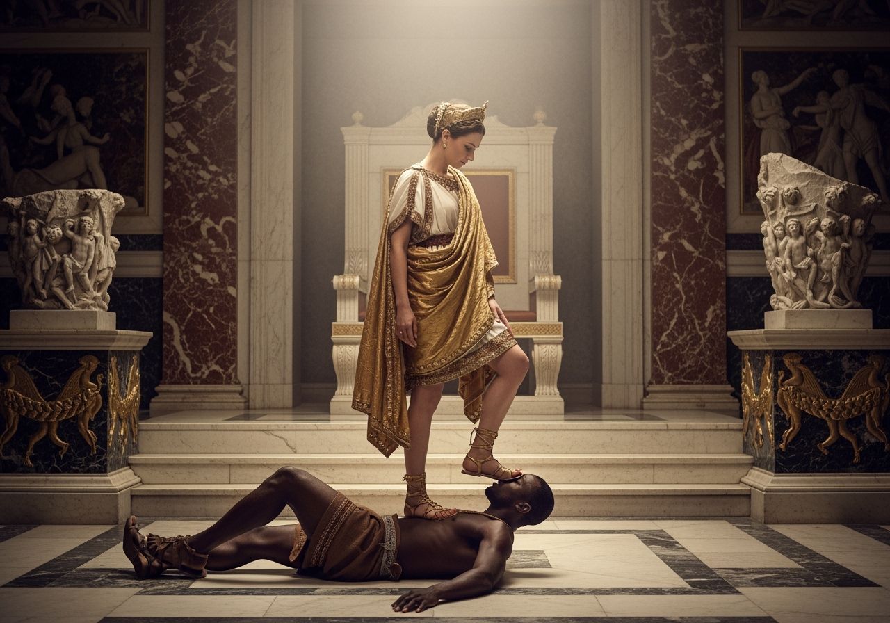 Roman Empress in Lavish Throne Room