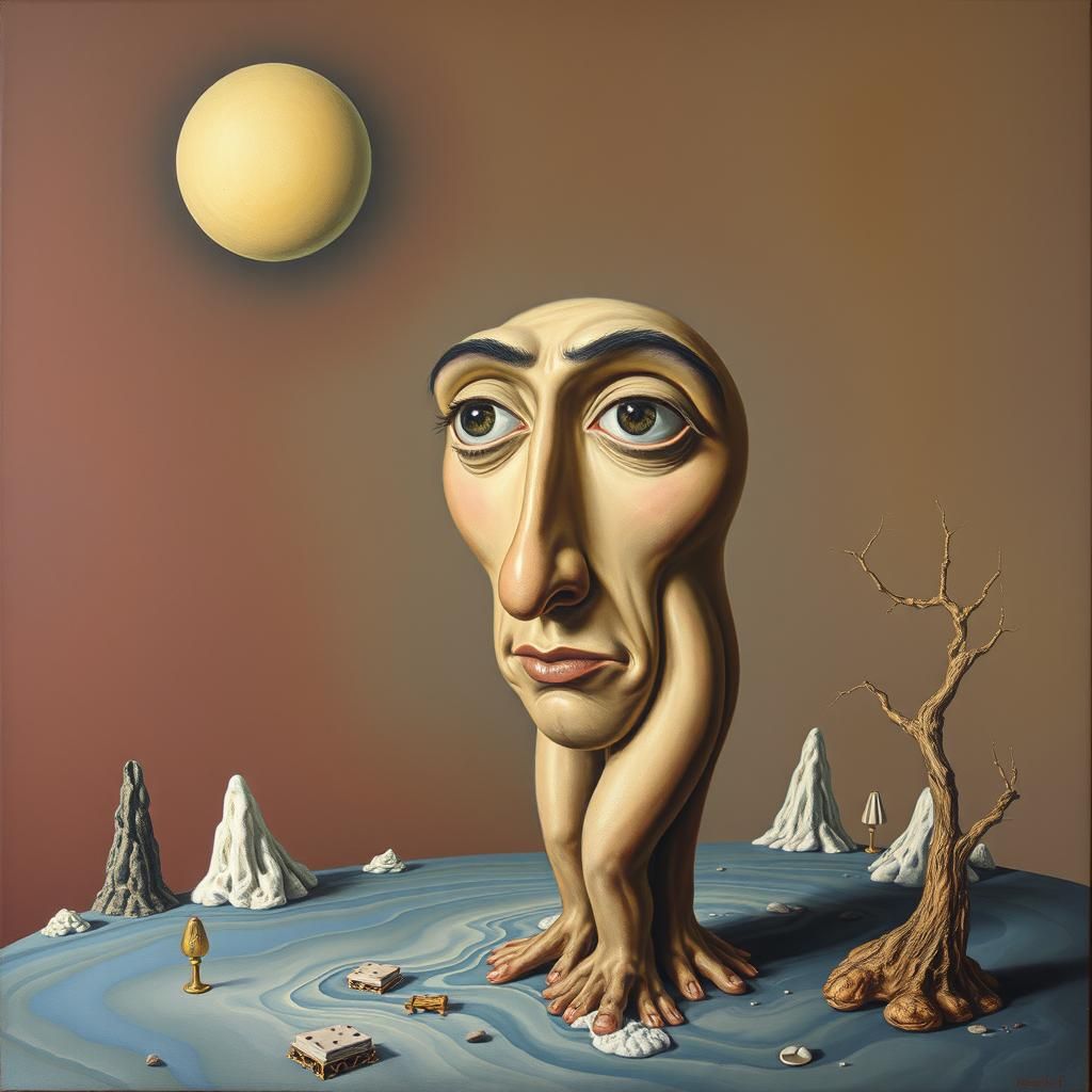 Surreal Metallic Landscape Inspired by Salvador Dali