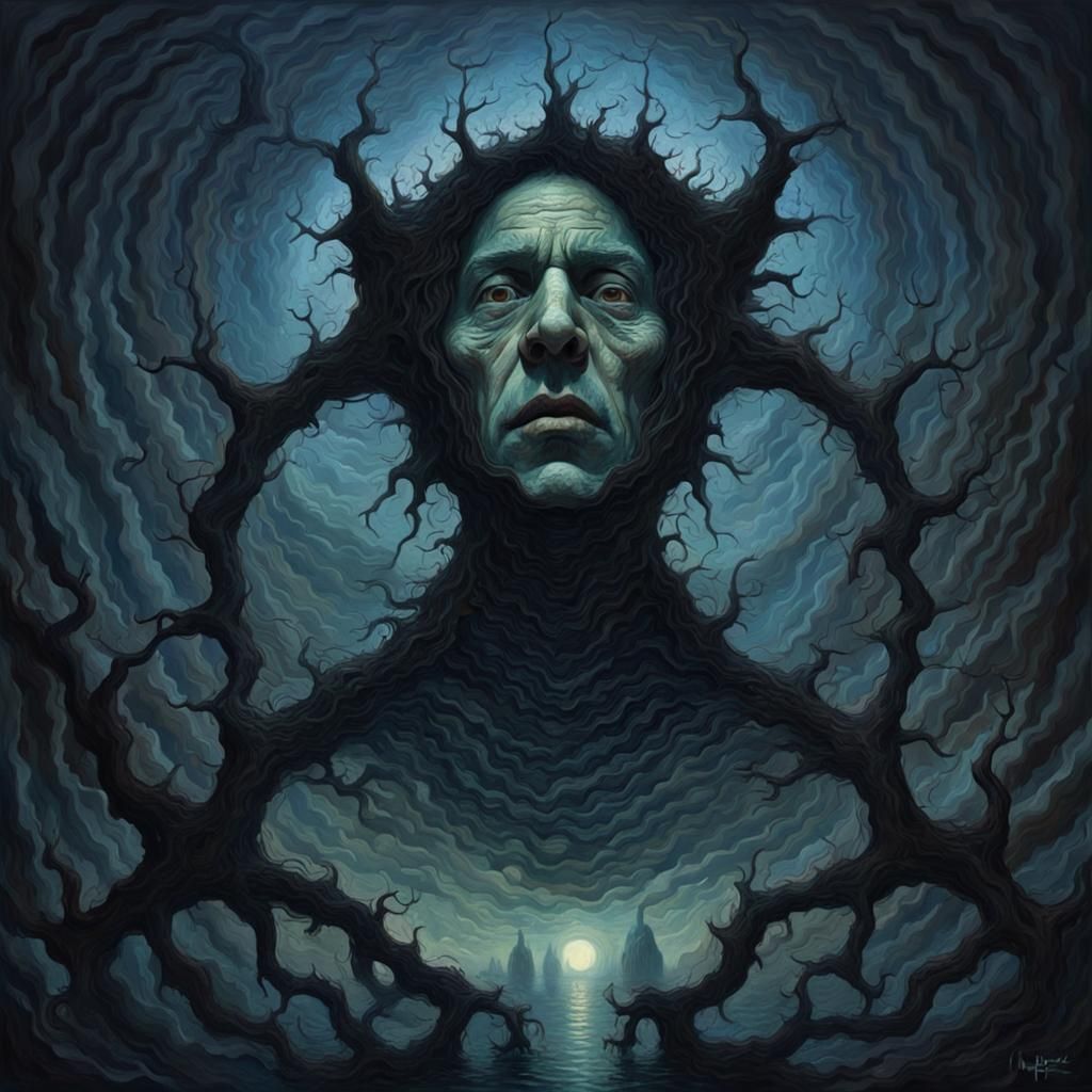 Terrifying Abyss Stares Back as Impasto Painting