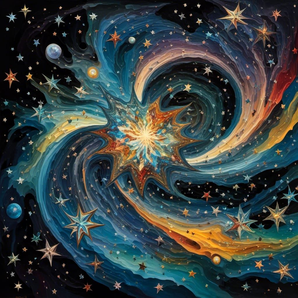 Surreal Plasma Maelstrom with Collapsing Stars