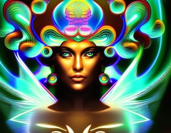 Glass Fairy Goddess in Fractal Fantasy World