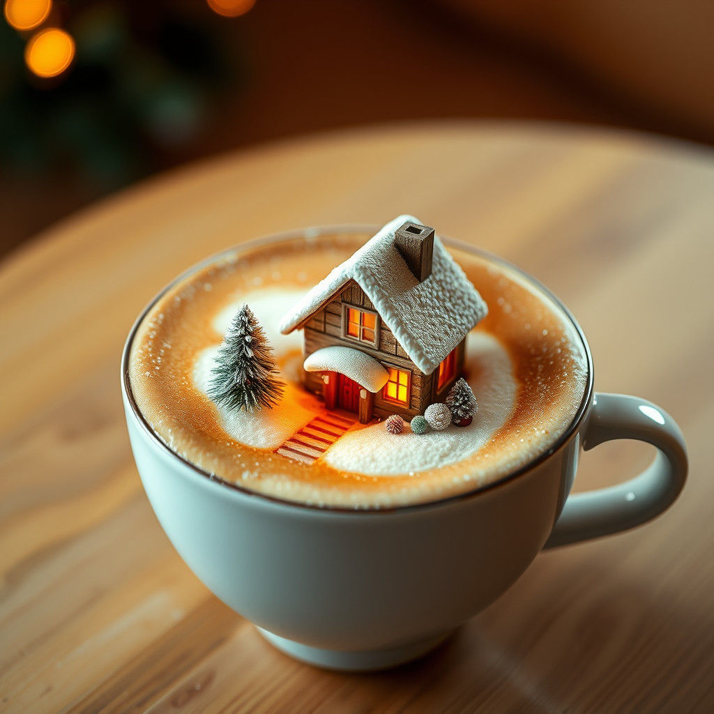 Festive Christmas Latte Art: A Winter Wonderland