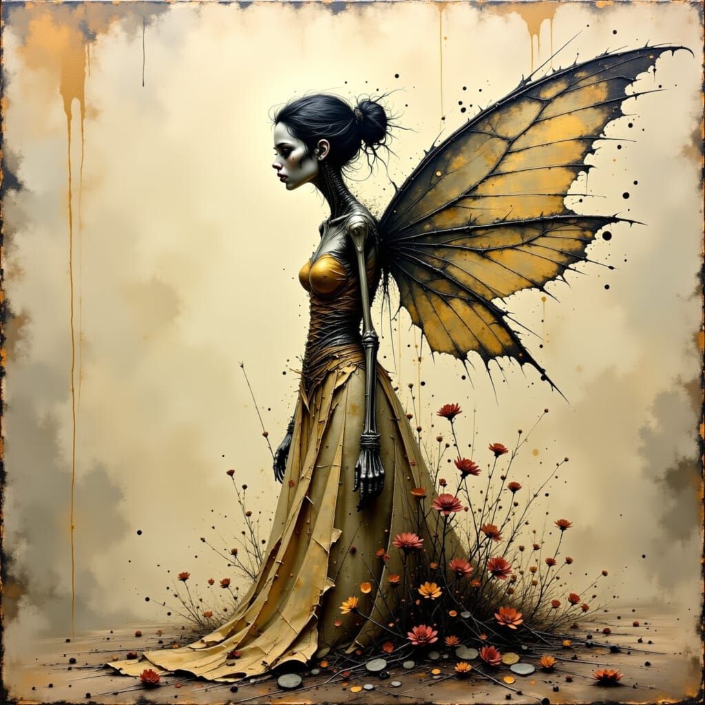 Skeletal Fairy Queen in Desolate Dreamscape