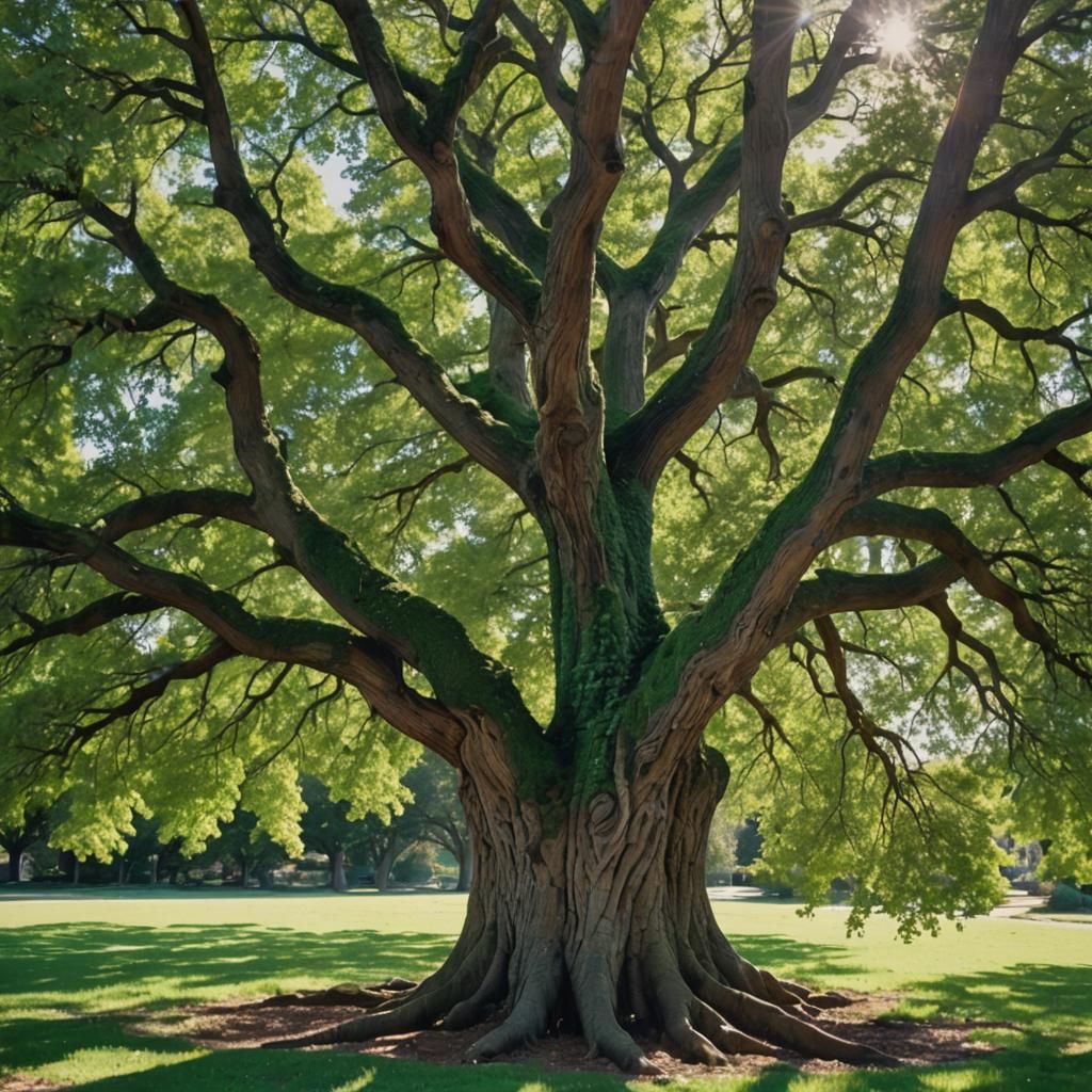 Majestic Tree with Visible Root System