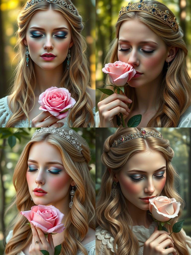 Renaissance Princess with Aquamarine Eyes