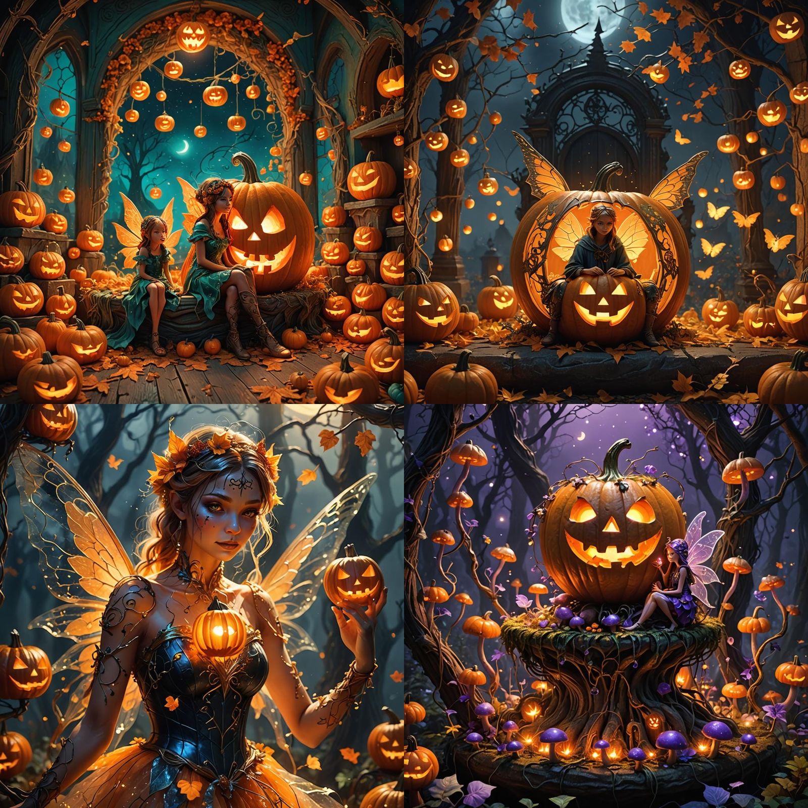 Fairy in Jack-o-Lantern: Fantasy Concept Art